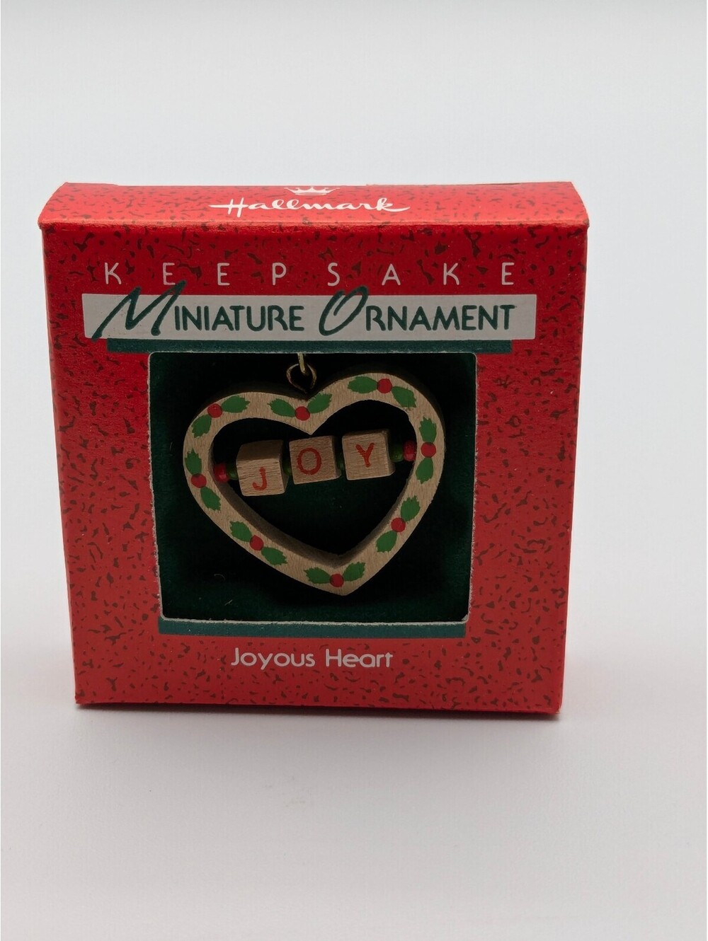 Hallmark Keepsake Joyous Heart Miniature Ornament 1988, New in Box, Wooden